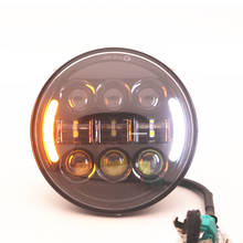 1pc 5 3/4" 5.75Inch Round LED Headlight High Low Beam White DRL Amber Turn Signal Projector Motorcycle Headlight 2024 - buy cheap