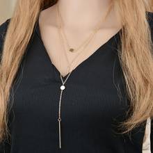 GOLD Dots Metal Bar Chain Presents&Necklace For women Stainless Steel Necklaces Statement Three Layers Choker Necklace SE200037 2024 - buy cheap