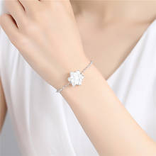 Nova chegada das mulheres 925 prata pulseiras jóias charme flor lótus pulseira feminino prata acessórios princesa presente de natal 2024 - compre barato