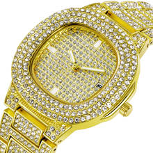 Reloj de lujo con diamantes brillantes para mujer, pulsera de cuarzo de acero inoxidable, estilo Hip Hop, envío directo 2024 - compra barato