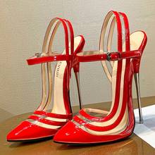 Nova moda fina salto alto bombas femininas clássico sexy formatura sapatos de casamento sapatos femininos escritório tamanho grande 35-46 couro de patente db0022 2024 - compre barato
