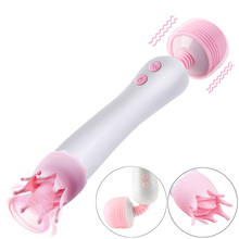 VATINE AV Magic Wand Vibrator Oral Clit Double Head Vibrators Anal Vaginal Massager Clitoris Stimulator Sex Toys for Women 2024 - buy cheap