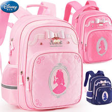 Mochila escolar infantil da disney, bolsa para escola primária, confortável com laço de princesa 2024 - compre barato