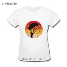 Retro Paraglider Women Casual Cotton Streetwear New Paramotor Parachute Tee Shirt Sky Diving Tshirt Vintage Paragliding T Shirts 2024 - buy cheap