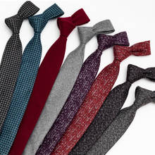 Gravata de algodão formal masculina, gravata fina e justa de 6cm, grossa, para casamentos 2024 - compre barato