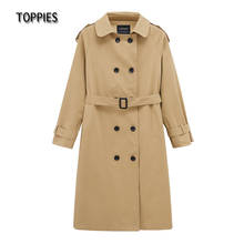 Toppies mujer abrigo 2021 anorak de primavera Trench doble botonadura abrigo mujer abrigo largo estilo coreano 2024 - compra barato