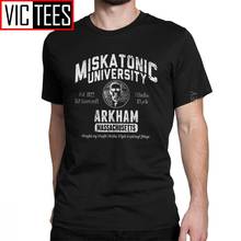 Men's Tshirt Miskatonic University Arkham Vintage Cotton Call Of Cthulhu Lovecraft Necronomicon Cthulu T Shirt Camisas Hombre 2024 - buy cheap