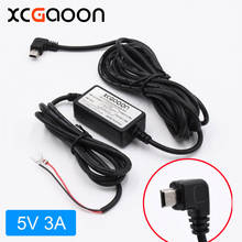 Xcgaoon carregador de carro dc conversor módulo 12v 24v a 5v 3a com mini cabo usb (esquerda curvada) proteção de baixa tensão comprimento 3.1m 2024 - compre barato