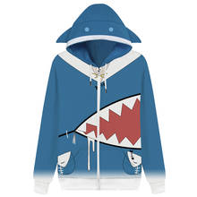 Sudadera con capucha y estampado 3D de Anime Hololive Vtuber Gawr Gura Shark, suéter, chaqueta, abrigo 2024 - compra barato