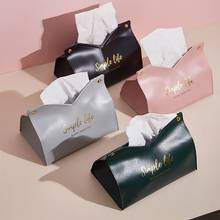 Chic PU Leather Tissue Case Napkin Papers Dispenser Holder Letter Pattern Home Car Towel Container Living Room Table Decoration 2024 - buy cheap