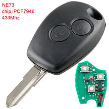 433Mhz 2 Buttons Remote Car Key with PCF7946 Chip/NE73 Blade Fit for Renault 2024 - buy cheap