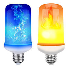 Желтый/синий светильник светодиодный пламенная лампа 9 Вт 15 Вт E27 E14 светодиодный эффект пламени огня лампы светодиодные фонари для дома и са... 2024 - купить недорого