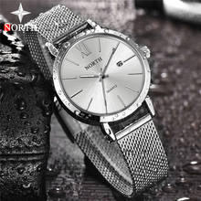 NORTE Mulheres Relógios Marca De Luxo Mulheres Relógio de Quartzo Moda Casual Simples de Aço Inoxidável À Prova D' Água Senhora relógios de Pulso de Negócios 2024 - compre barato