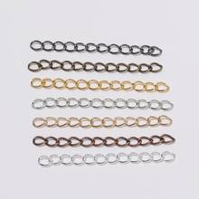 100pcs/ lot  Gold/Rhodium Tail Extender Chain Extended Extension Chains Connector 50mm 70mm For Jewelry Making Findings 2024 - buy cheap