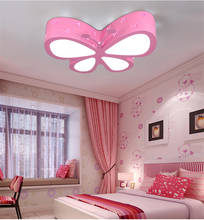 Lustre de borboleta rosa para crianças, luminária de teto led para quarto infantil, meninas, berçário, animal, crianças 2024 - compre barato