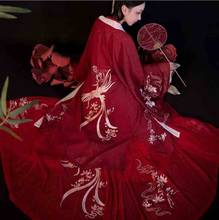 Chinese Traditional Embroidery Hanfu Women Female Cosplay Costume Fancy Dress Red Jacket Hanfu Dress For Women Large Size 2024 - buy cheap