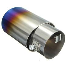 2.5'' Universal Inlet Grilled Blue Car Stainless Steel Exhaust Muffler Tip Pipe 2024 - buy cheap