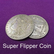 Super Flipper Coin Copper Morgan Dollar Magic Tricks Close Up Magia Mentalism Gimmick Props Appearing/Disappearing Coin Magie 2024 - buy cheap