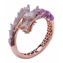 VAGZEB-anillo de compromiso Vintage para mujer, sortija de compromiso de oro rosa de 18kt con diseño de Animal de dragón, para boda 2024 - compra barato