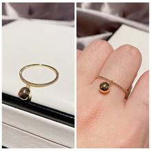 MIGGA Trendy Simple Design Gold Color Metal Bead Ball Pendant Ring for Women Fashion Party Jewelry 2024 - buy cheap