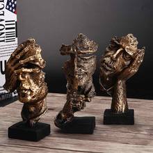 Nordic Simple Abstract Sculpture Figurine Ornaments Silence Is Gold Office Home Decoration Accessories Modern Art Resin Decor 2024 - buy cheap