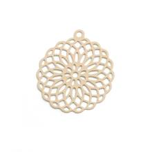 DoreenBeads Copper Pendants Colorful Flower Hollow Filigree Stamping Charms Fashion DIY Making Jewelry 3cm x 2.7cm, 10 PCs 2024 - buy cheap