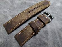 Correa de reloj de 18mm, 20mm, 21mm para hombre, pulsera de repuesto de cuero Vintage, correa de reloj Retro, accesorios de pulsera con hebilla plateada 2024 - compra barato