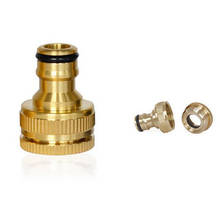 Brass Garden Hose Tap Connector 1/2 Inch and 3/4 Inch 2-in-1 Female Threaded Faucet Adapter 2024 - buy cheap