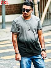 Cotton large loose casual big size people men's tide short-sleeved oversize male T-shirt summer 2024 - buy cheap