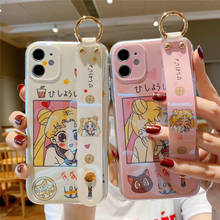 Мягкий чехол для телефона с изображением японского аниме Сейлор Мун Луна кошка для iphone 11 Pro Max X XS XR 7 8 plus 2020 SE чехол на запястье 2024 - купить недорого