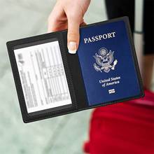 Fashion Women Men Passport Cover Pu Leather Marble Style Travel ID Credit Card Passport Holder Packet Wallet Purse Bags Pouch 2024 - купить недорого
