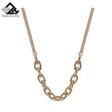 Punk Miami Choker Necklace Collar Statement Hip Hop Big Chunky Aluminum Gold Color Thick Chain Women Jewelry 2024 - buy cheap