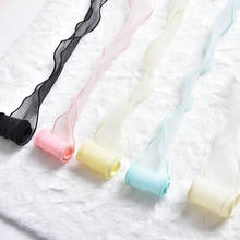 50Yards/Roll Organza Edged Ribbon Wavy Crimping Yarn Handmade Crinkle Tape DIY Bowknot Clip Hair Accessories Satin Craft Webbing 2024 - buy cheap