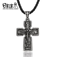 Stainless Steel Pendant Crucifix Catholic Religious Cross  Religious Christian Men Necklace Jewelry LHP186 2024 - buy cheap