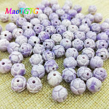 15pcs/lot Purple Lotus Coral Beads For Jewelry Making Necklace Bracelet 10mm Round Loose Spacer Beads Accessories Wholesale 2024 - buy cheap