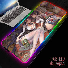 Maistruige menina sexy mama rgb gaming mouse pad led arco-íris retroiluminado grande computador mousepad backlight mause teclado tapete de mesa 2024 - compre barato
