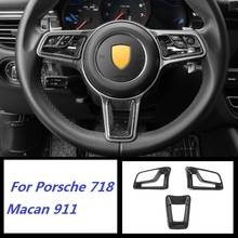 Carbon Fiber Inner Steering Wheel Cover Trim Fit For Porsche 718 Boxster Cayman Macan 911 2024 - buy cheap