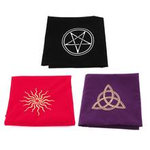 80×80cm Velvet Tarot Tablecloth Altar Wicca Pentacle Sun Embroidery Board Game 2024 - buy cheap