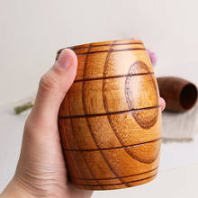 Copo de madeira natural clássico de madeira artesanal durável jujube grande barriga cerveja café chá leite suco copo copo copo copo barra eco-amigável 2024 - compre barato