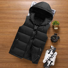 AEMAPE-Chaleco sin mangas para hombre, chaqueta ajustada de plumón, abrigo grueso con capucha, cálido para invierno 2024 - compra barato