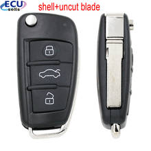 Replacement Folding Flip 3 Button Remote Car Key Shell Cover Fob For Audi  A6 A6L A8 Q7 A3 A4 TT With Uncut Blade Fob Case 2024 - buy cheap