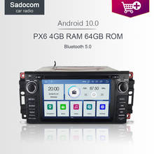 PX6 1 din Android 10.0 6 core 4GB RAM 64G ROM Car DVD Player autoradio For Jeep Compass Commander Wrangler Chrysler Sebring 300C 2024 - buy cheap