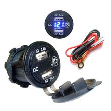 12V 24V Dual USB 2.4A LED Voltmeter Car Charger Adapter With Touch ON OFF Switch 2024 - buy cheap