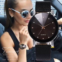 Relógio quartzo com pulseira de couro feminino, relógio analógico quartz com pulseira de couro 2021 2024 - compre barato