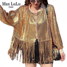 Max lulu 2020 primavera coreano marca de moda senhoras casual curto jaquetas das mulheres lantejoulas casacos estilo punk feminino solto roupas colheita 2024 - compre barato
