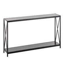 Porch/Coffee/Side/Tea/Sofa/Console Table Triamine Board Cross Iron Frame Gray/White/Black Wood Grain 120x23x74CM[US-Stock] 2024 - buy cheap