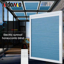 ALDOMO Smart motorized blinds sunscreen skylight honeycomb blinds for glass house ceiling shading heat insulation custom size 2024 - buy cheap