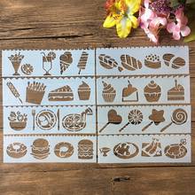 8Pcs 18.5*5.5cm Food Cake DIY Layering Stencils Painting Scrapbook Coloring Embossing Album Decorative Template 2024 - buy cheap