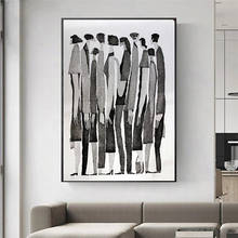 Quadros abstratos pretos e brancos modernos, poster artístico para parede para sala de estar e decoração de casa 2024 - compre barato