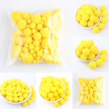 Pompom amarelo de vários tamanhos, macio, pompom de pelúcia, bolas 8mm a 30mm para festa de casamento, decoração de casa, 100 peças, 20g 2024 - compre barato